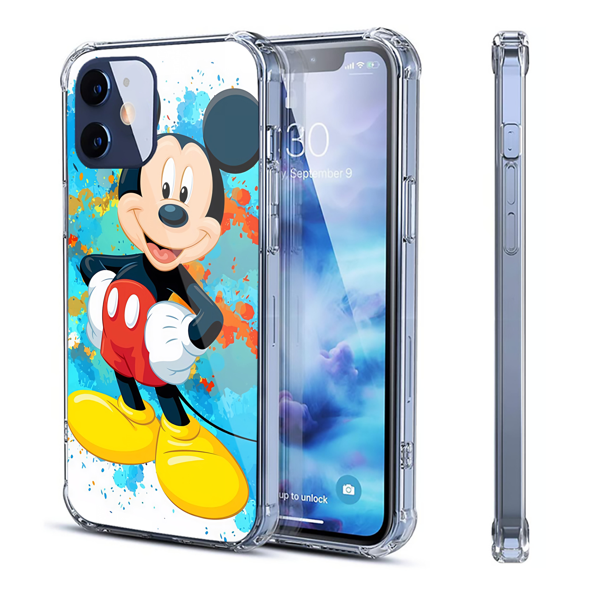 ミッキーマウス Mickey Mouse 【iPhone 12シリーズ対応】透明スマホケース（クリアソフトケース）